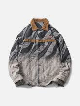 Jeansjacke mit Polokragen und Farbverlaufslöchern